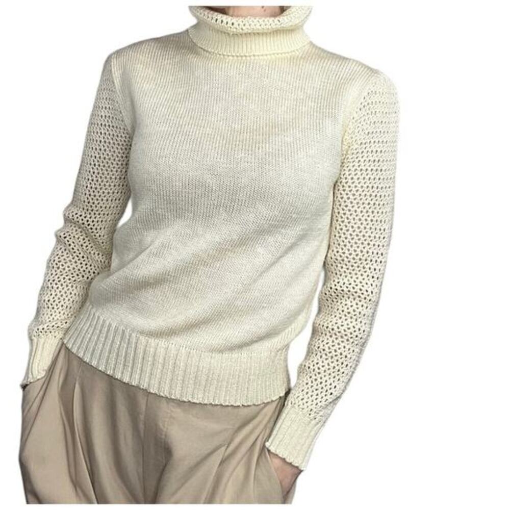 Vintage Pierre Cardin turtleneck sweater cream
